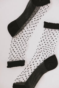 Black socks with dots details 