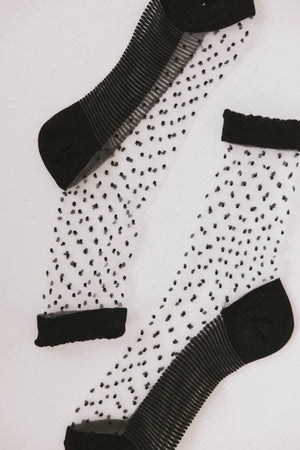 Sheer Speckled Socks in Black