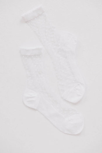 Dots sheer white socks 