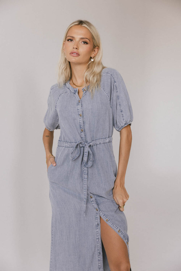 short sleeve denim dress