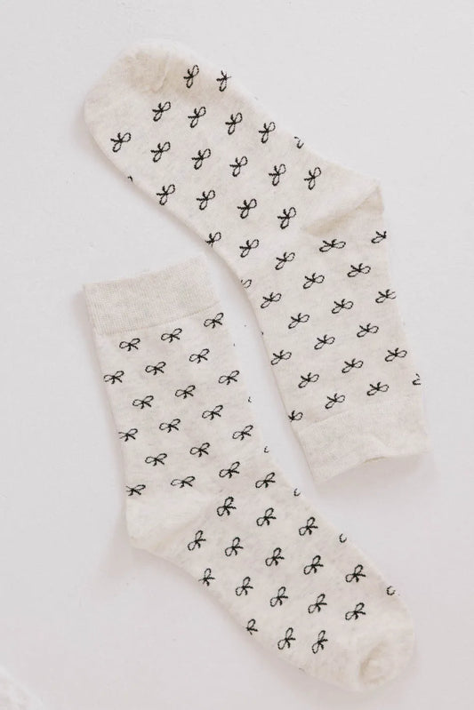 White socks with bows