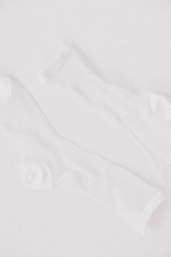 Sheer fabric socks in white 