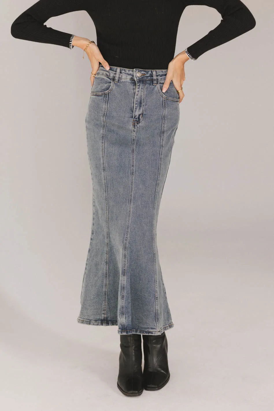 Azzy Denim Mermaid Skirt - FINAL SALE Azzy Denim Mermaid Skirt - FINAL SALE