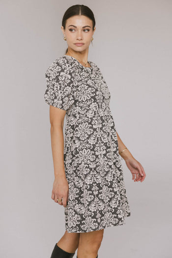 embroidered mini dress