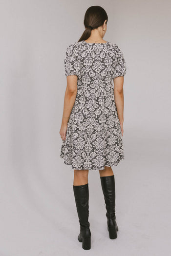 short sleeve printed dress