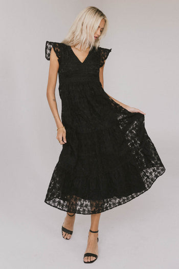 lace detail short sleeve dress