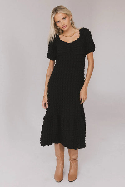 bubble textured maxi dress Miley Bubble Texture Dress in Black