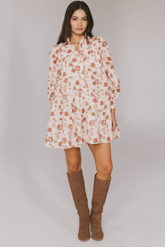 ivory floral print dress