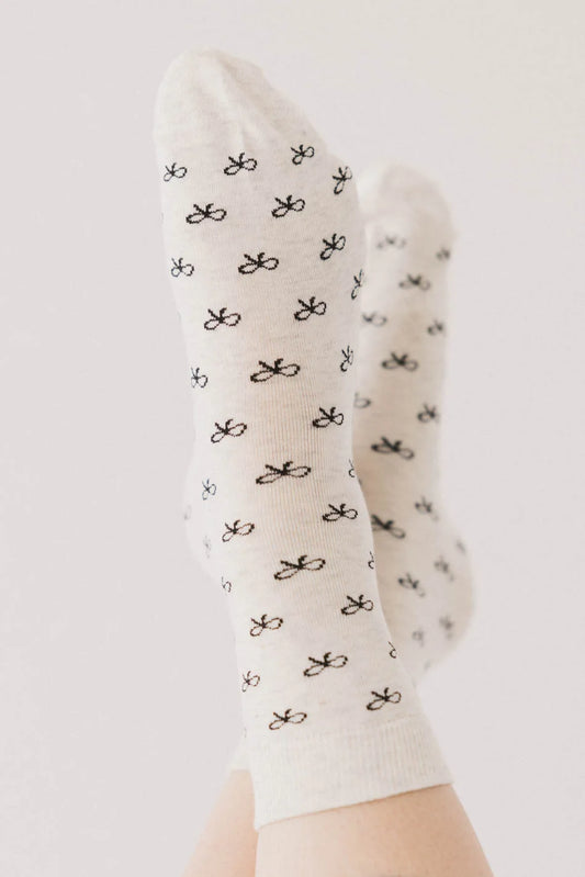 Bow socks in white 