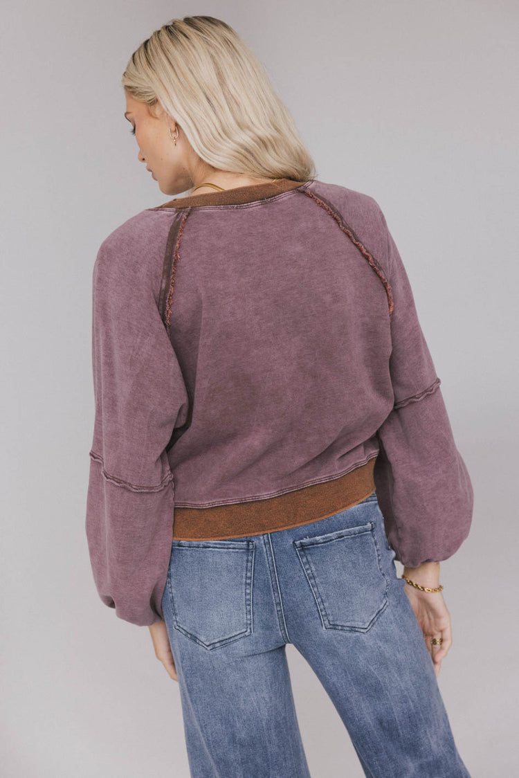 contrast purple sweater