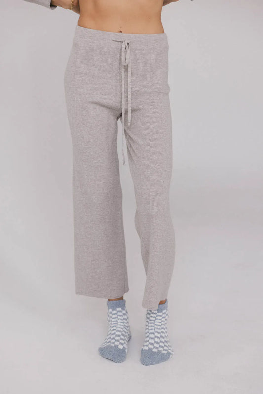 Elastic waist pants in grey 