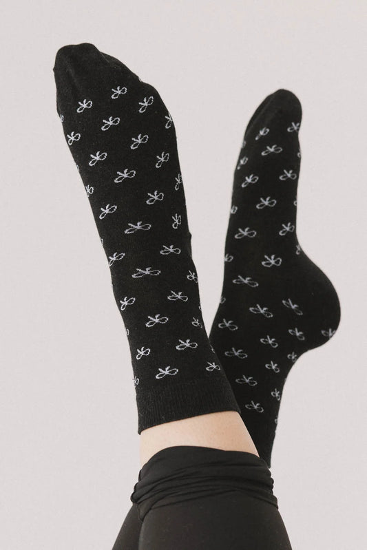 Bow black socks 