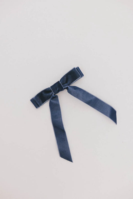 Blue velvet bow