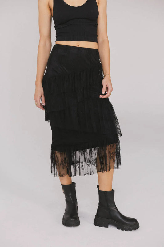 Tiered black skirt 