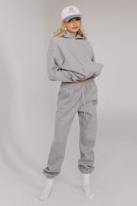 out of office light grey sweater set