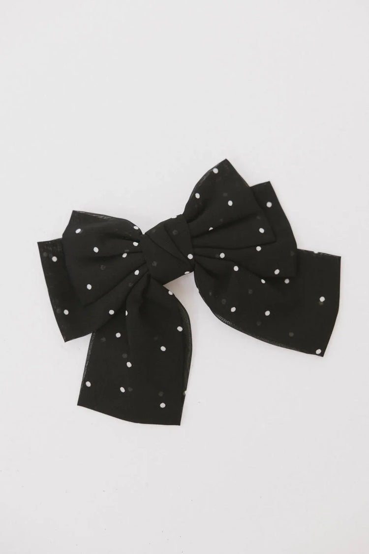 Polka dot bow in black 