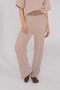 ribbed striped elastic waist bottoms