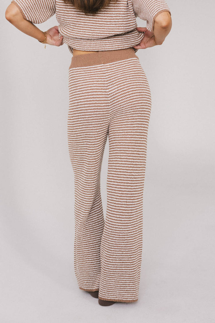 ribbed detail striped pants