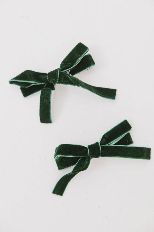 Green velvet bows 