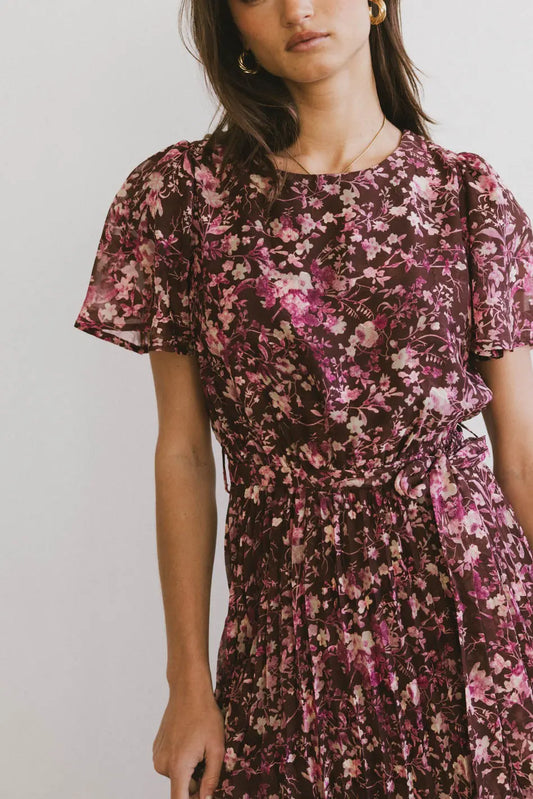 Floral dress in brown 