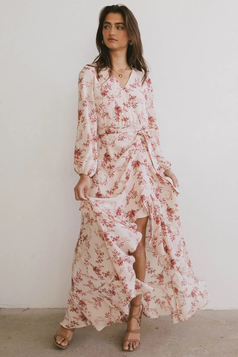 mariana floral mesh maxi dress - red/combo reviews Mariana Floral Wrap Dress