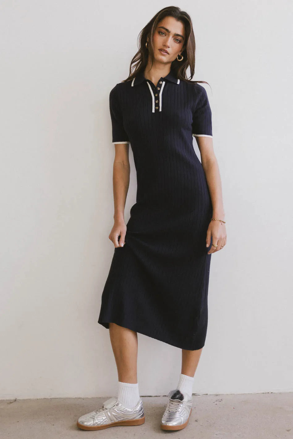 Ribbed Knit on sale Midi Dress