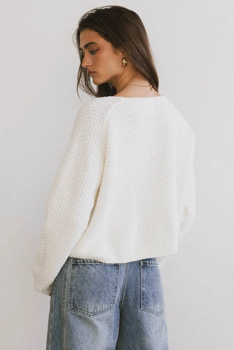 Plain color cardigan in cream