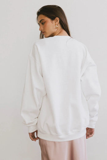 Plain color sweater in white 