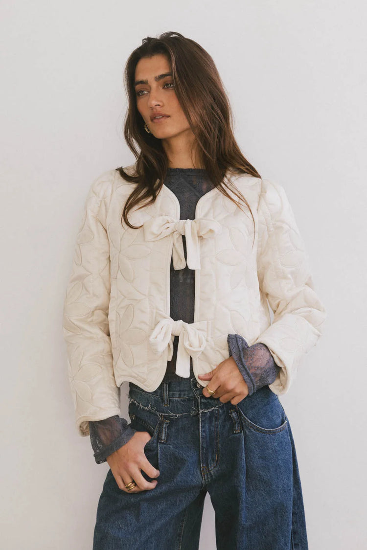 Quilted jacket in cream 