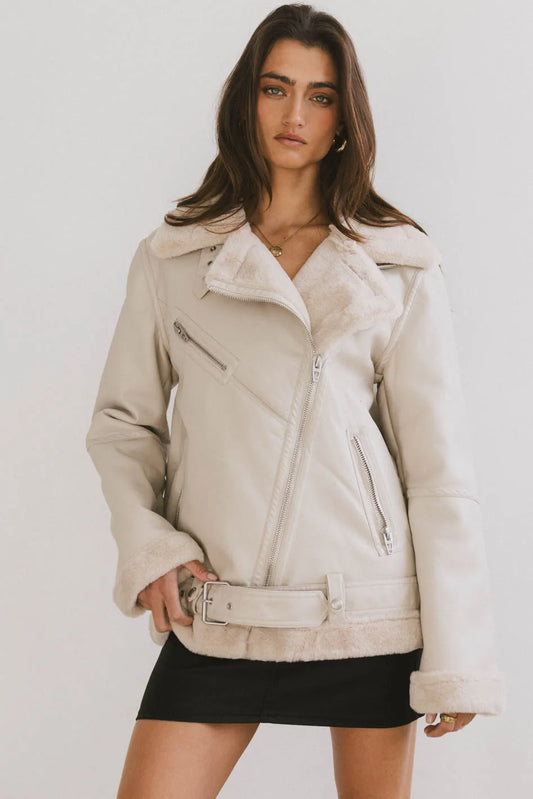 Zip up jacket in oatmeal 