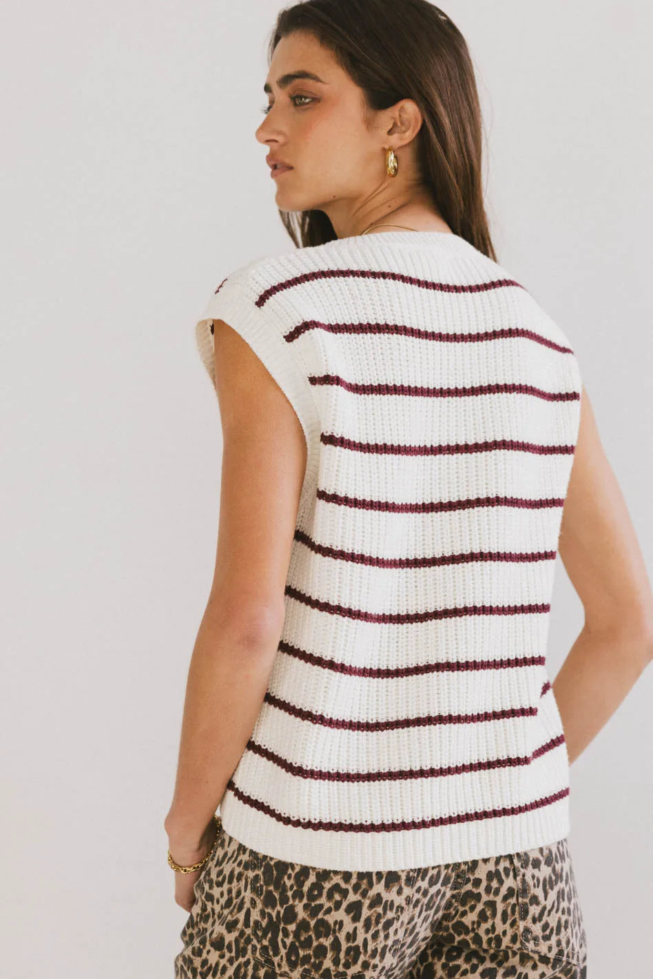 Ashen Sweater Vest in Burgundy - FINAL SALE