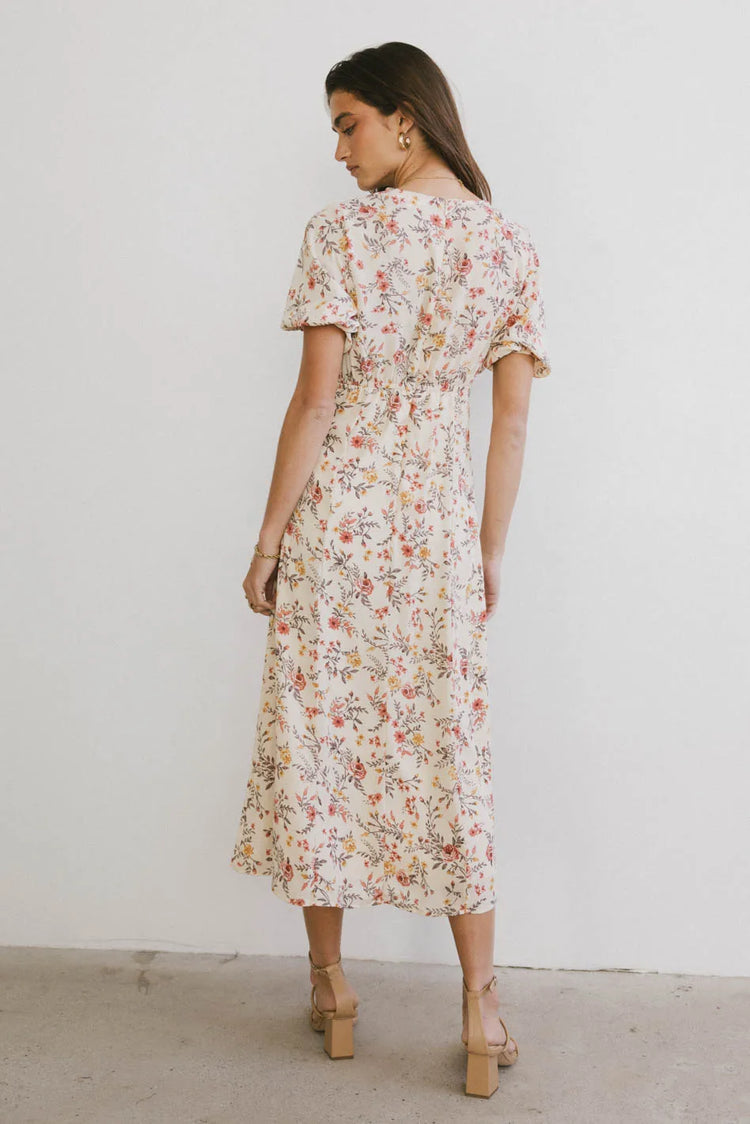 Floral dress in cream 