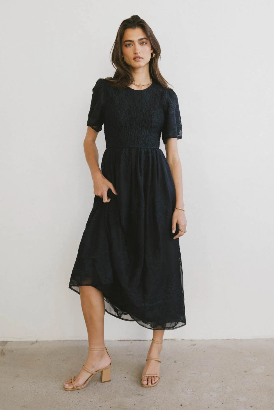 Alora Embroidered Dress in Navy - FINAL SALE Alora Embroidered Dress in Navy - FINAL SALE
