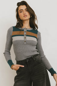 COLOR BLOCK RIBBED TOP