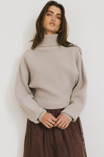 turtle neck knit long sleeve sweater 