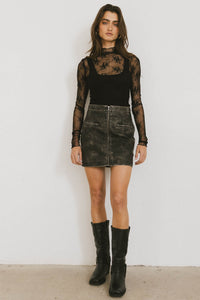 vegan leather skirt