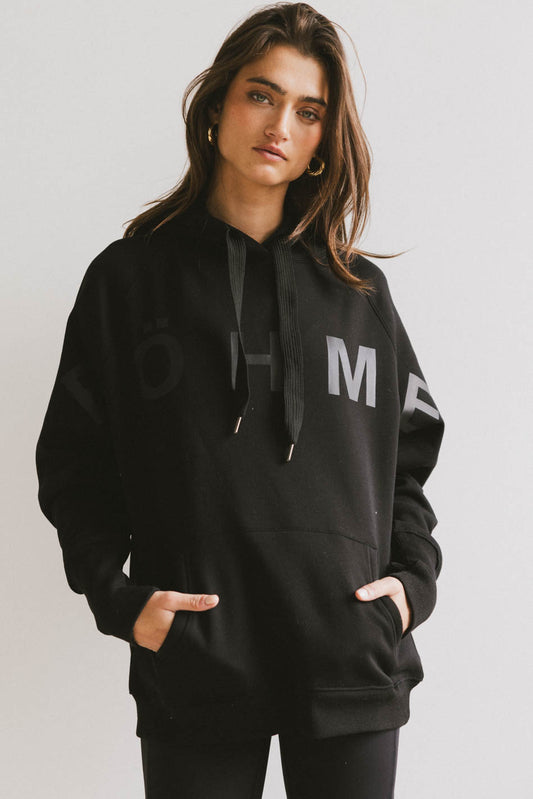 black graphic hoodie