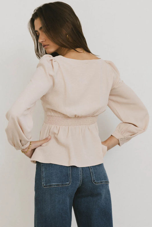 Plain color top in blush 