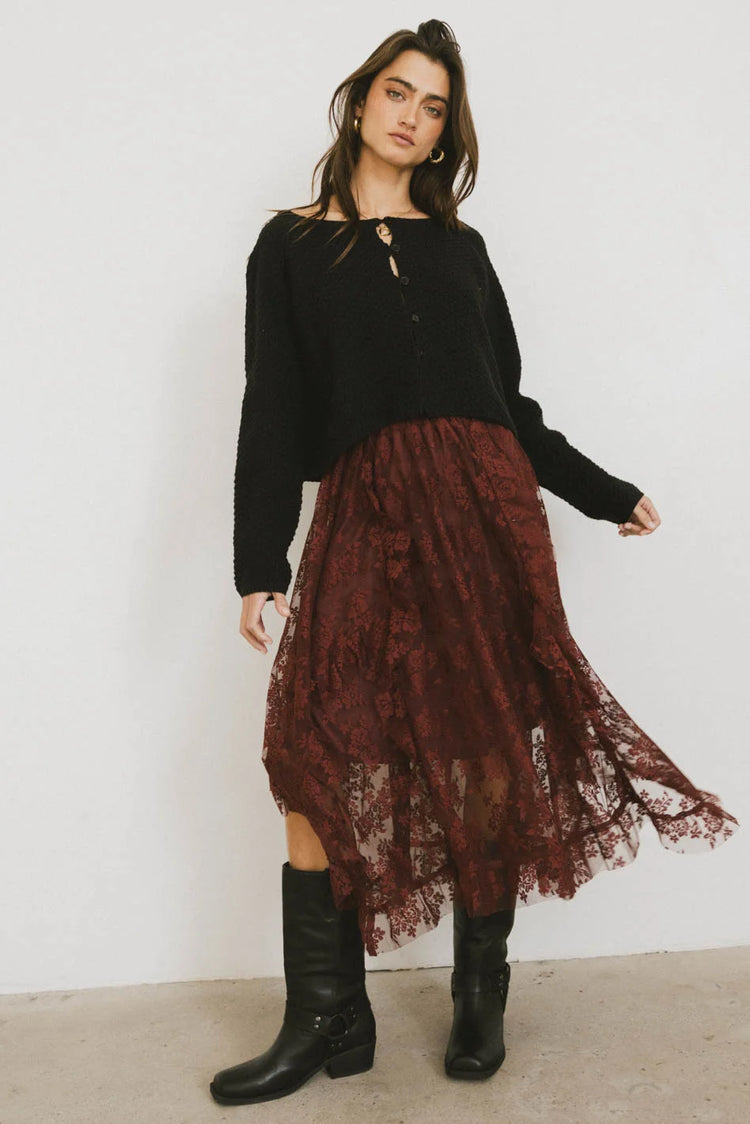 Skirt in red brown 