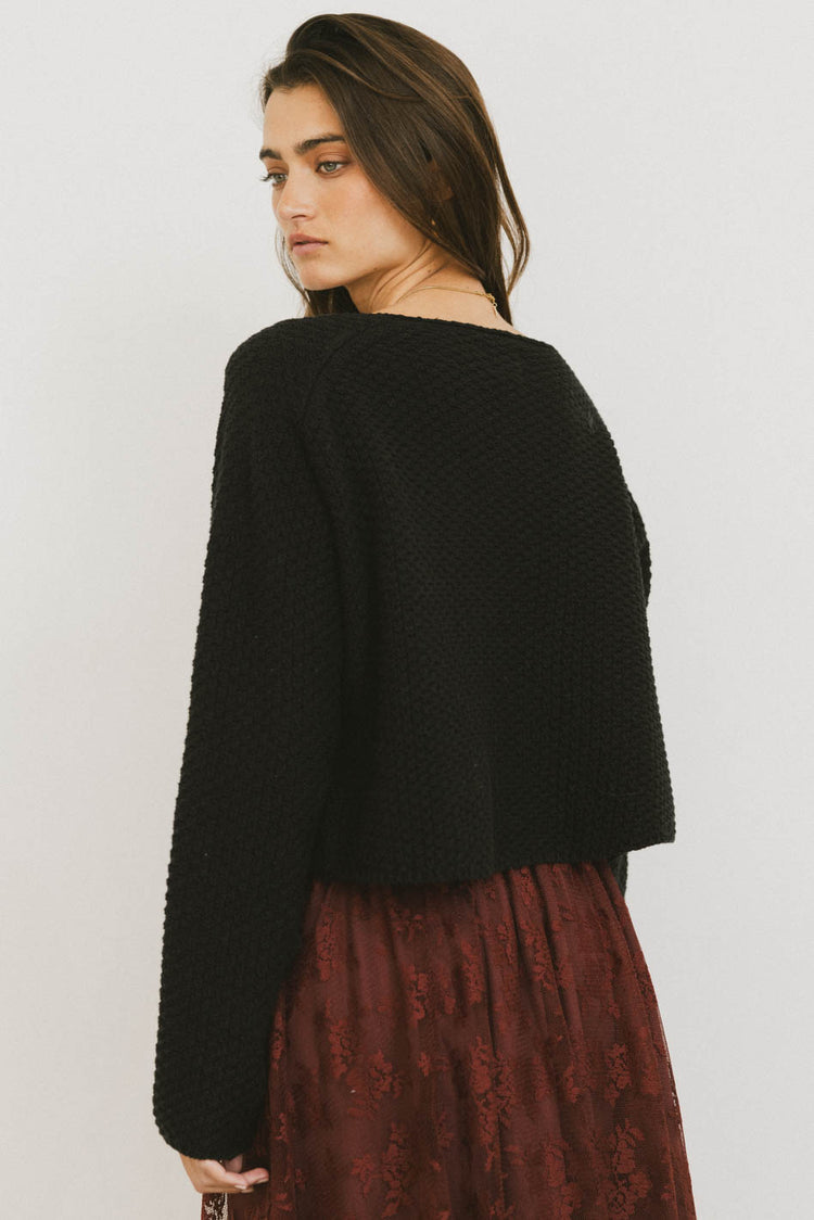 black knit cardigan 