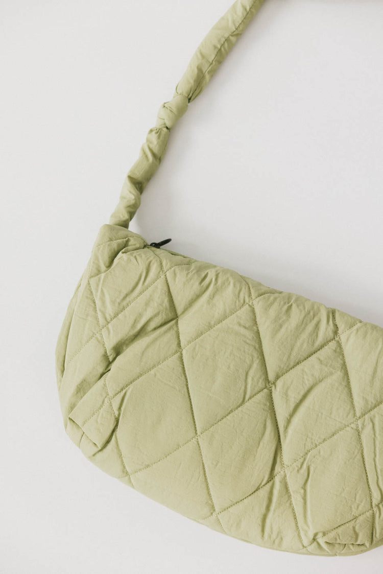 QUILTED PUFFER BAG IN SAGE