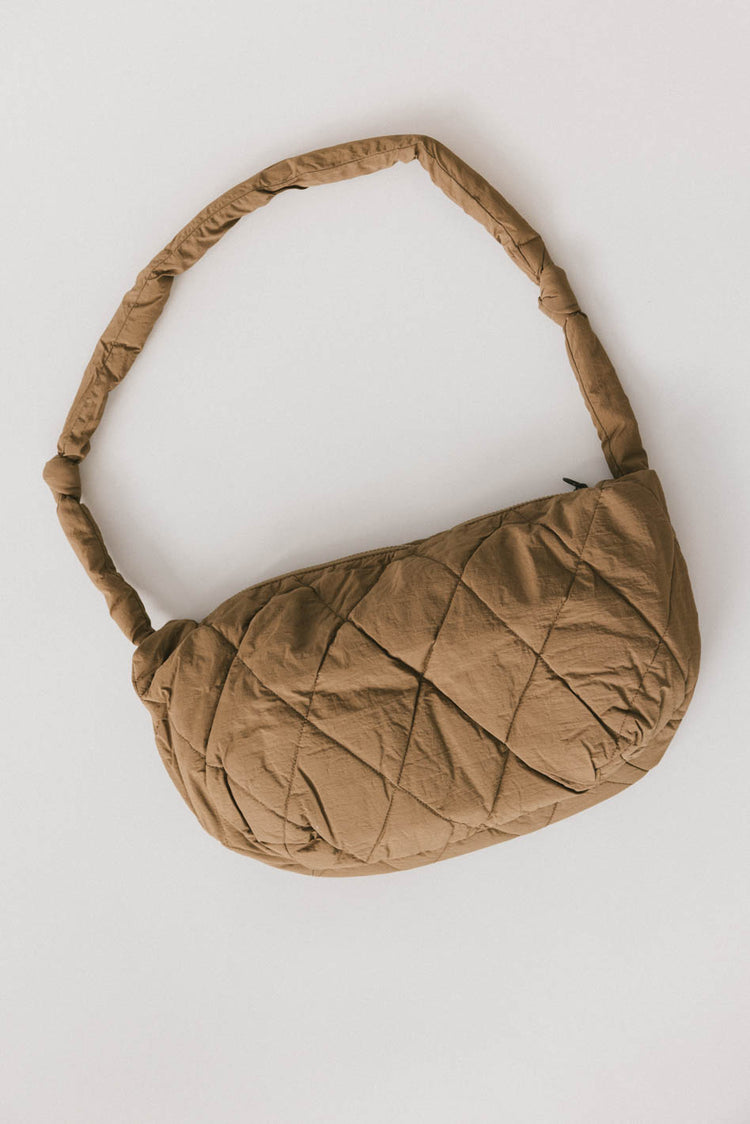 quilted puff tote in taupe