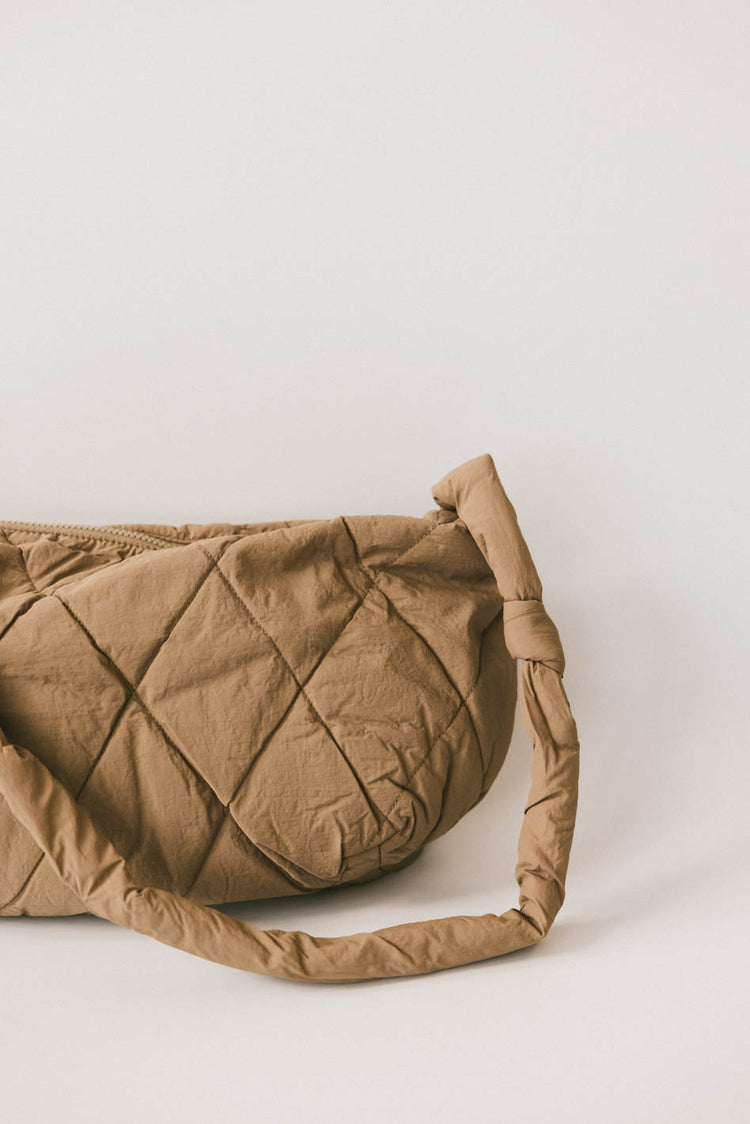 quilted bag in taupe