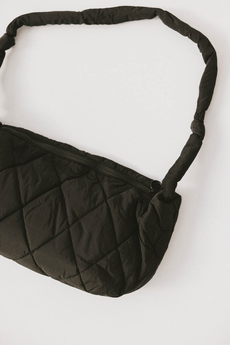 puffer tote bag in black