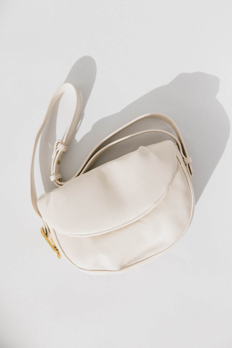 ivory crossbody bag in faux leather