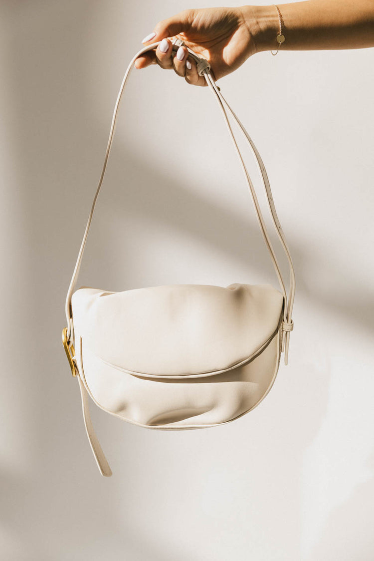 faux leather crossbody in ivory