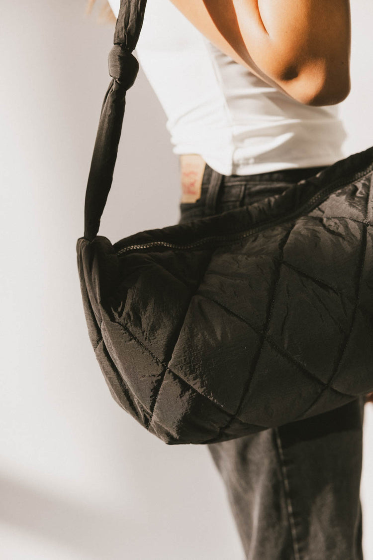 quilted puffer bag in black