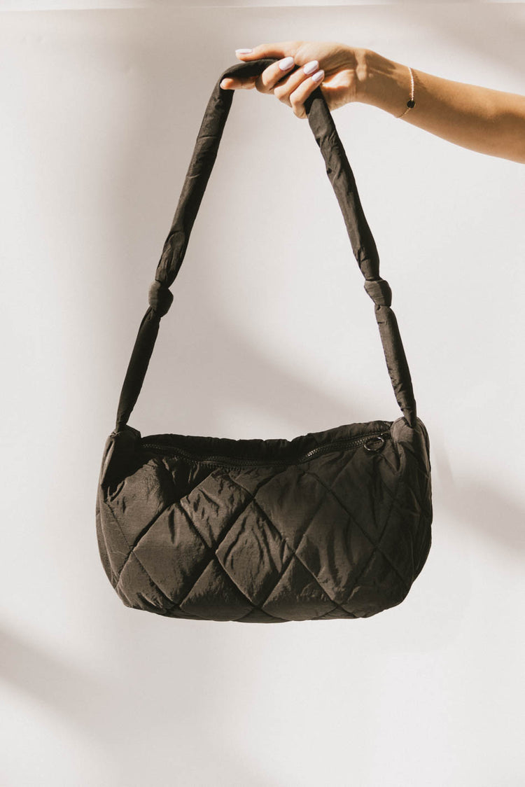 quilted detail bag in black