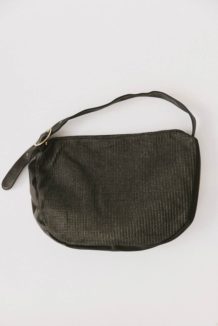 BLACK TEXTURED TOTE BAG