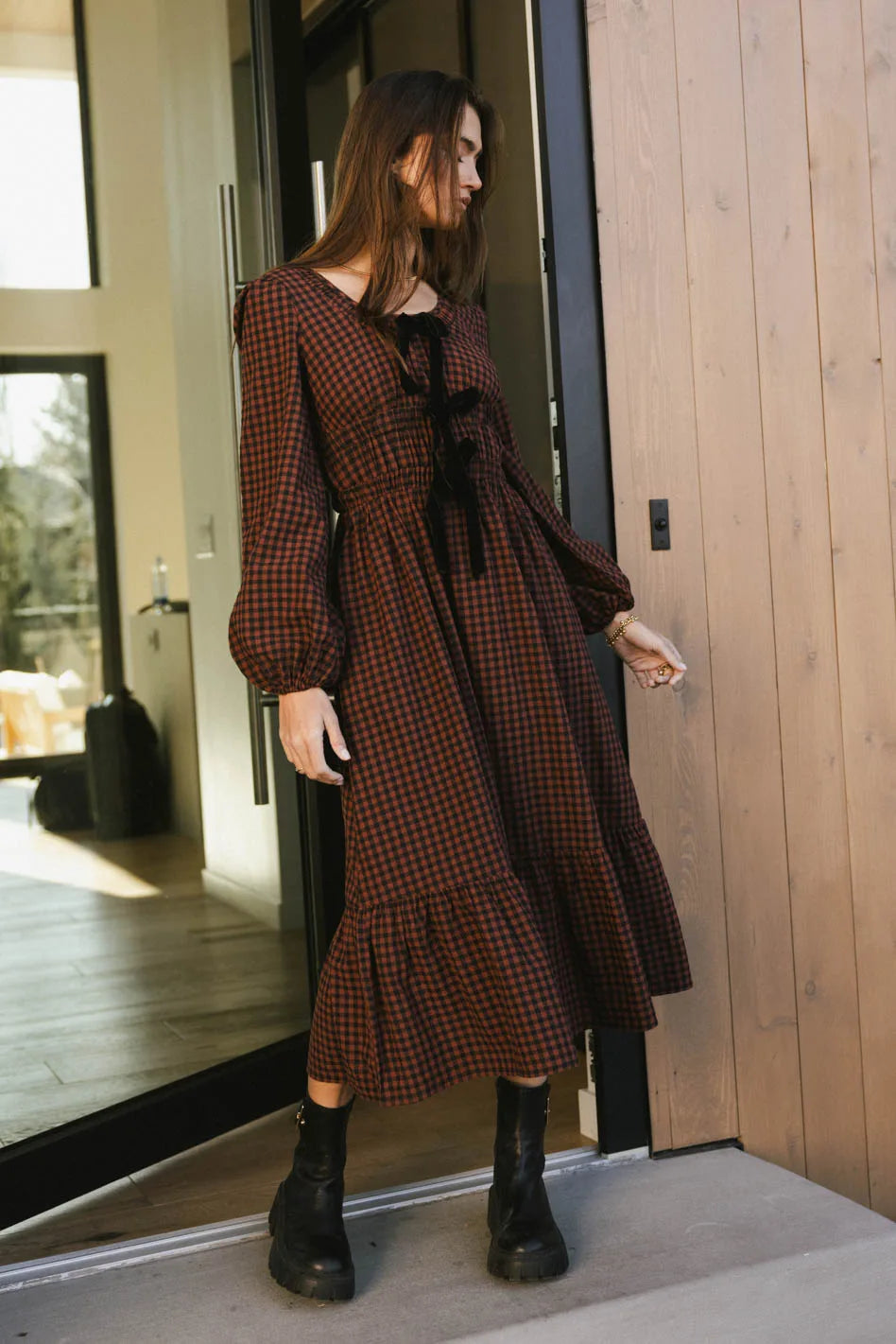 brown wedding dress for bride Anista Anne Maxi Dress